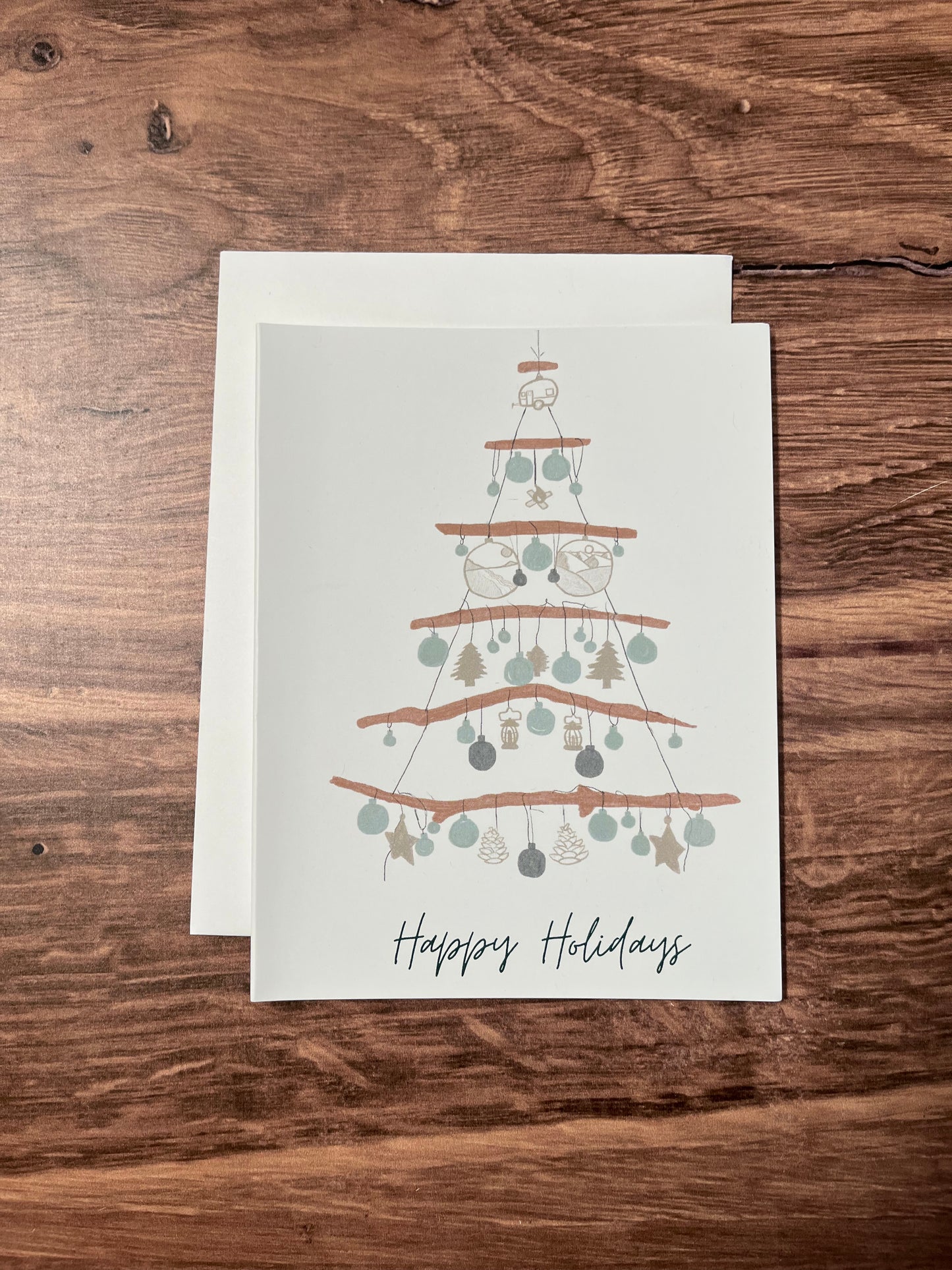 holiday card with rv christmas tree
