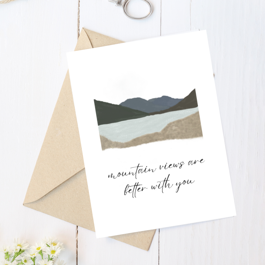 Mountain Anniversary Card Love Card Valentines Day Card
